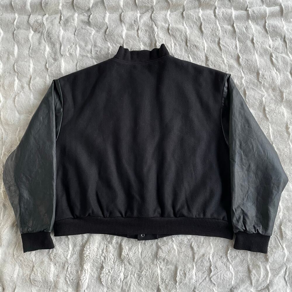 🔥NWOT Vantage Ford Credit Wool Leather Varsity Bomber Jacket Quilt Lined Sz 2XL - Picture 5 of 16